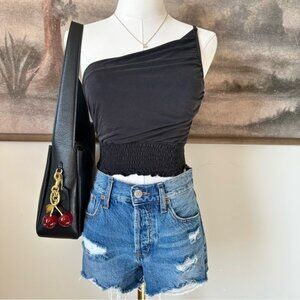Urban Outfitters Black One-Shoulder Crop Top